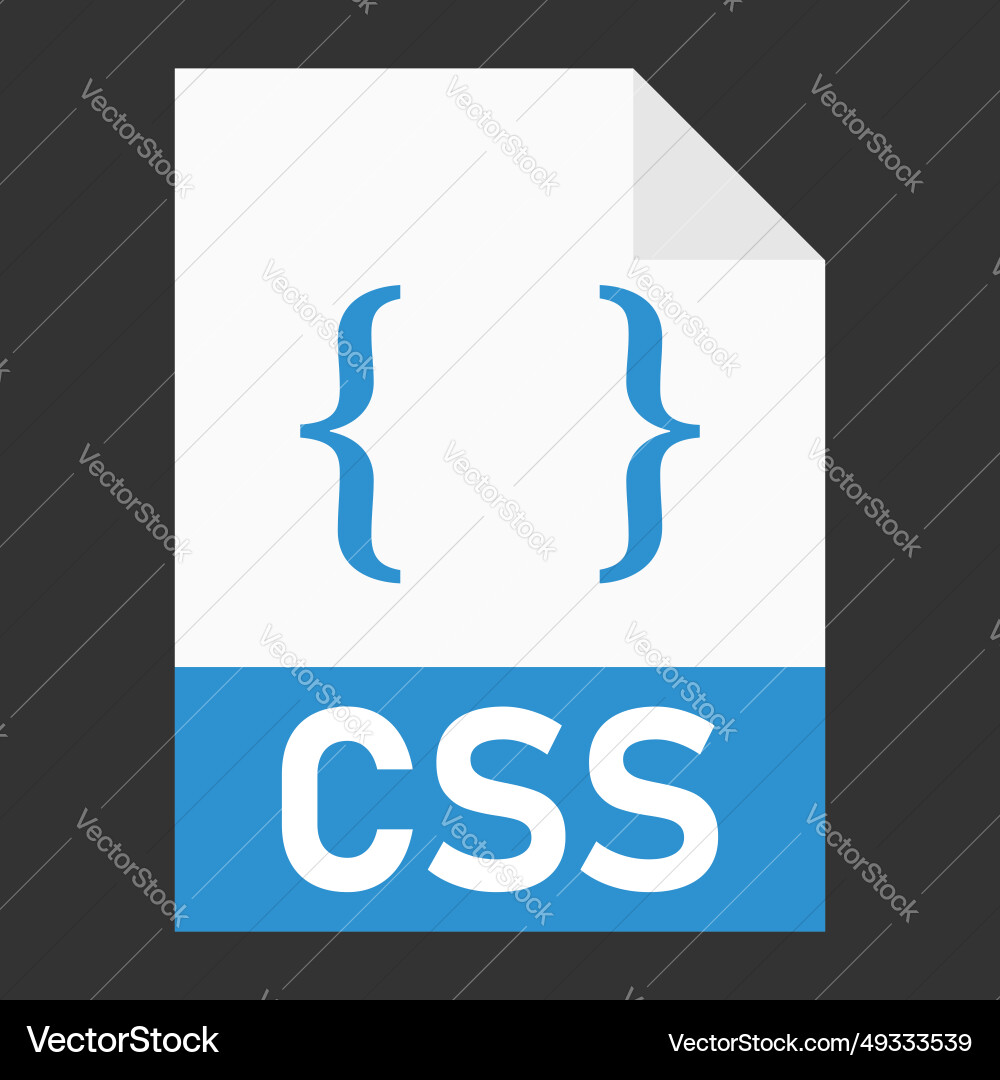Modern flat design of css file icon for web vector image
