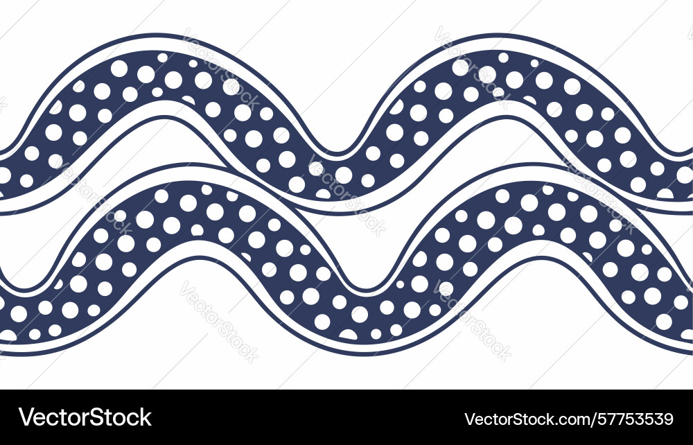 Nautical wave pattern border design element vector image