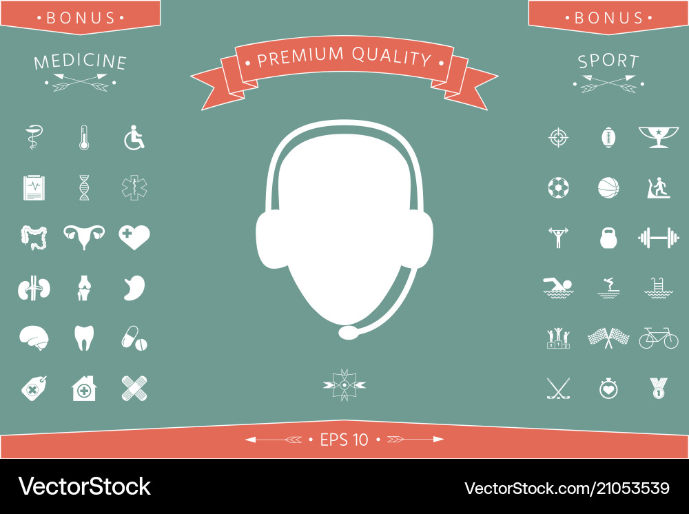 Operator in headset call center icon Operator in headset call center icon vector image
