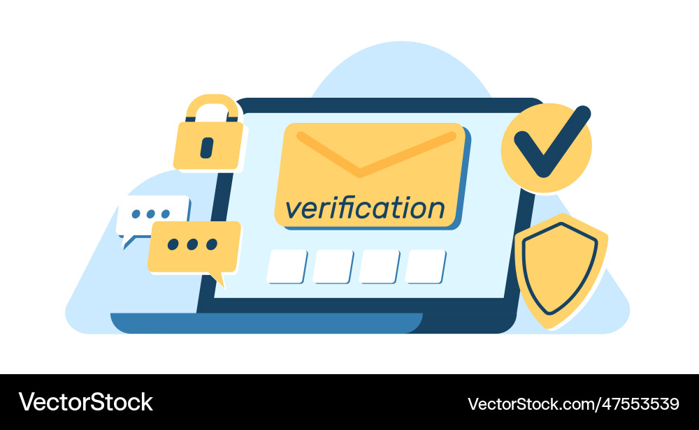 Otp email authentication and verification method Otp email authentication and verification method vector image