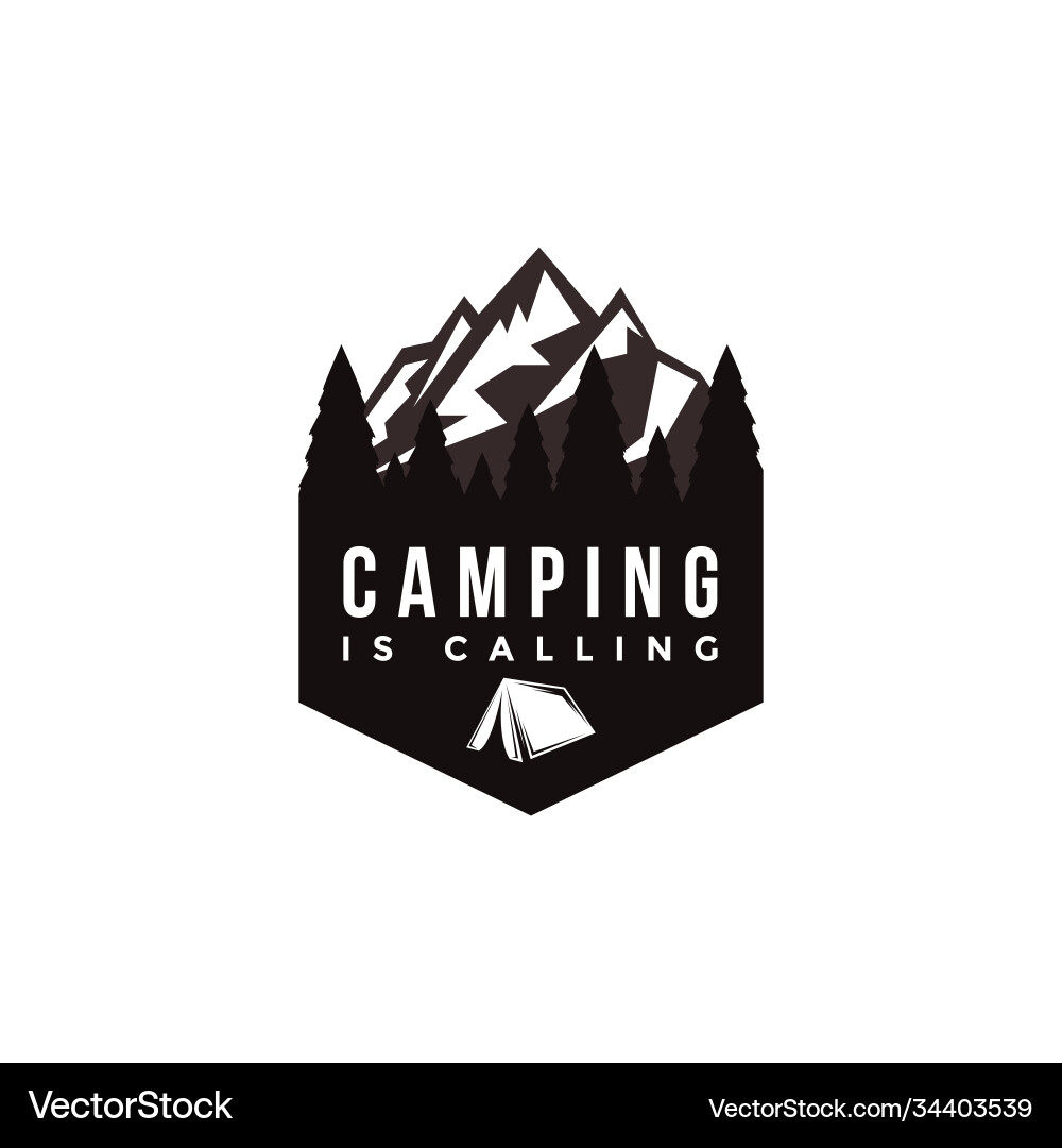 Outdoor adventure camping badge logo Outdoor adventure camping badge logo vector image