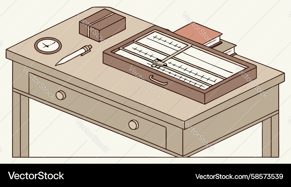 Retro Computer Desk Setup Vector Image