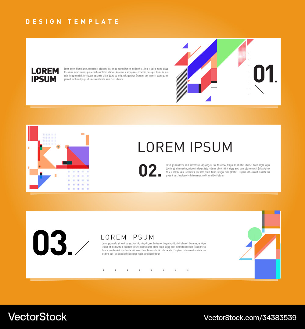Set abstract banner web design template retro Set abstract banner web design template retro Vector Image
