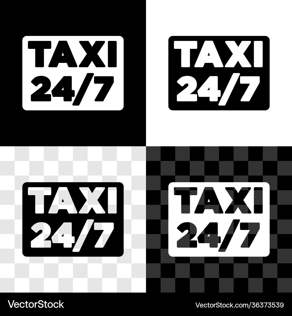 Set map pointer with taxi icon isolated on black Set map pointer with taxi icon isolated on black vector image