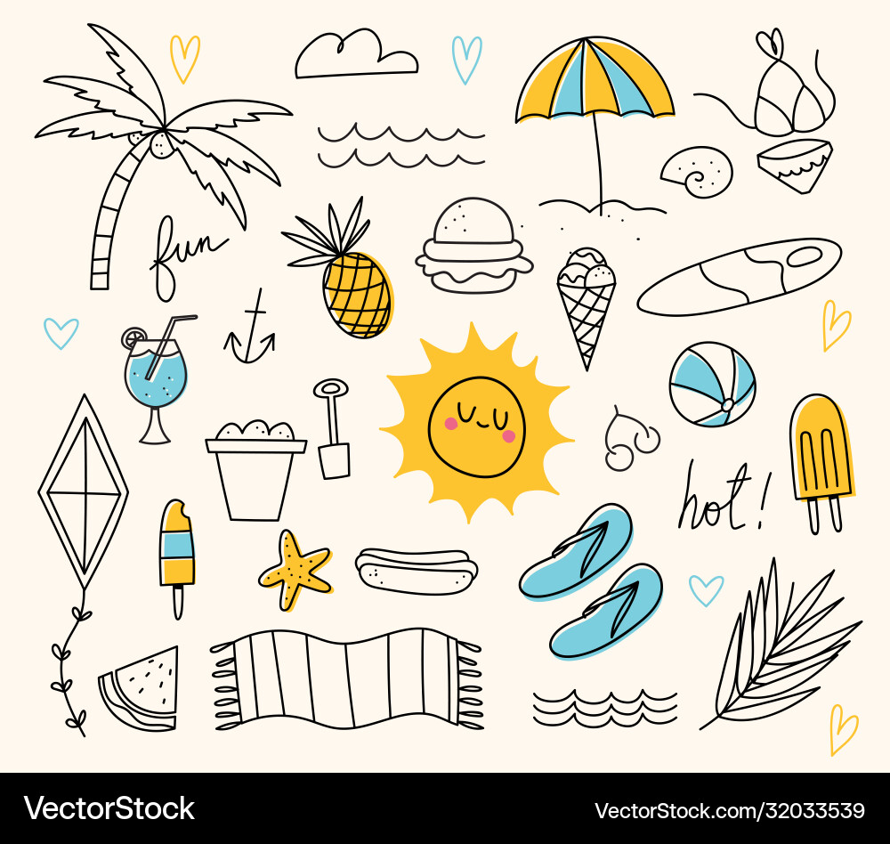 Summer Elements & Patterns vector image