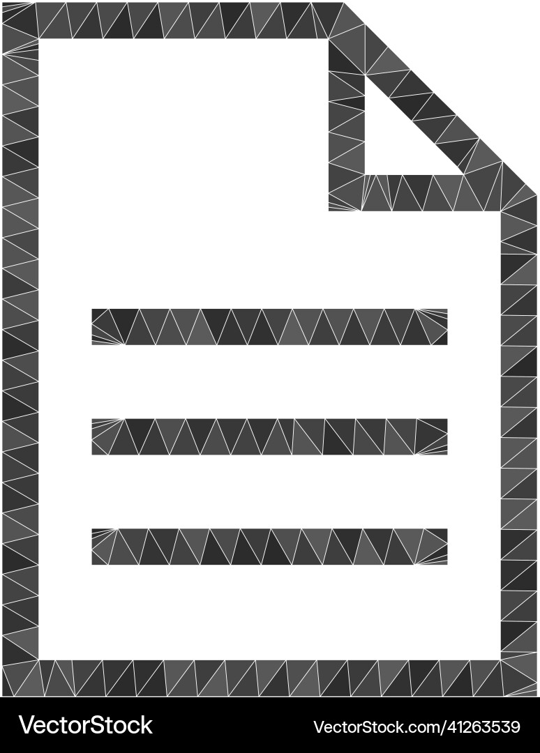 Text page low-poly mocaic icon Vector Image