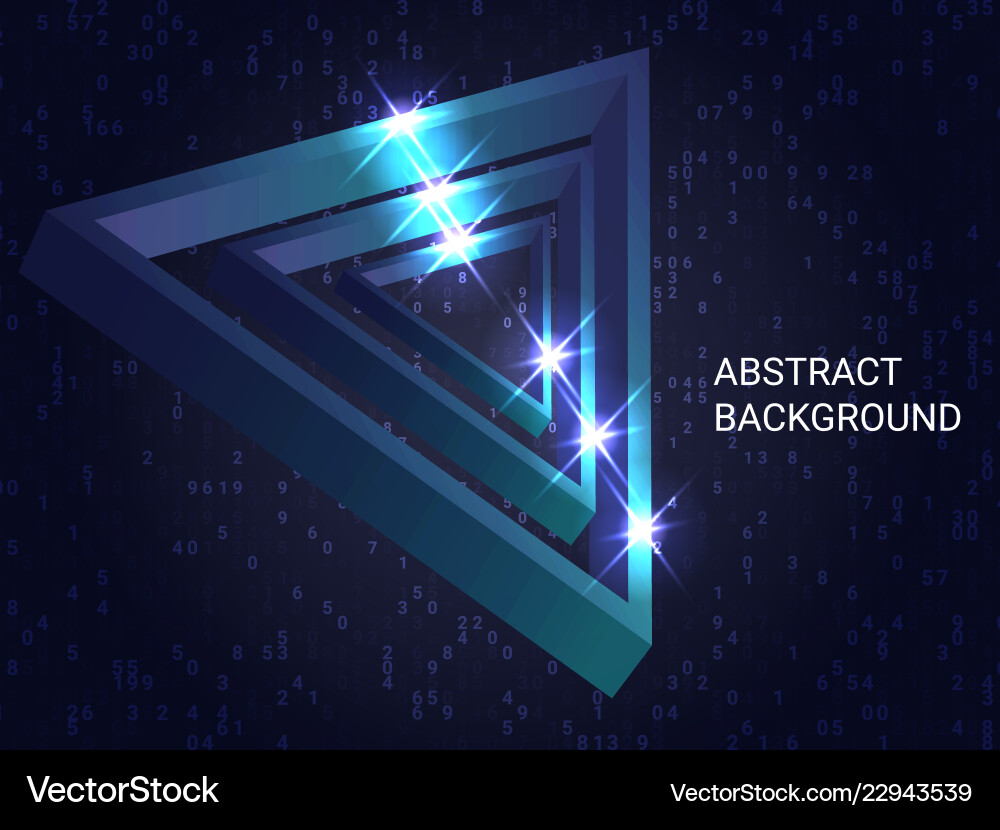 Triangle volume sparkle on background Triangle volume sparkle on background vector image