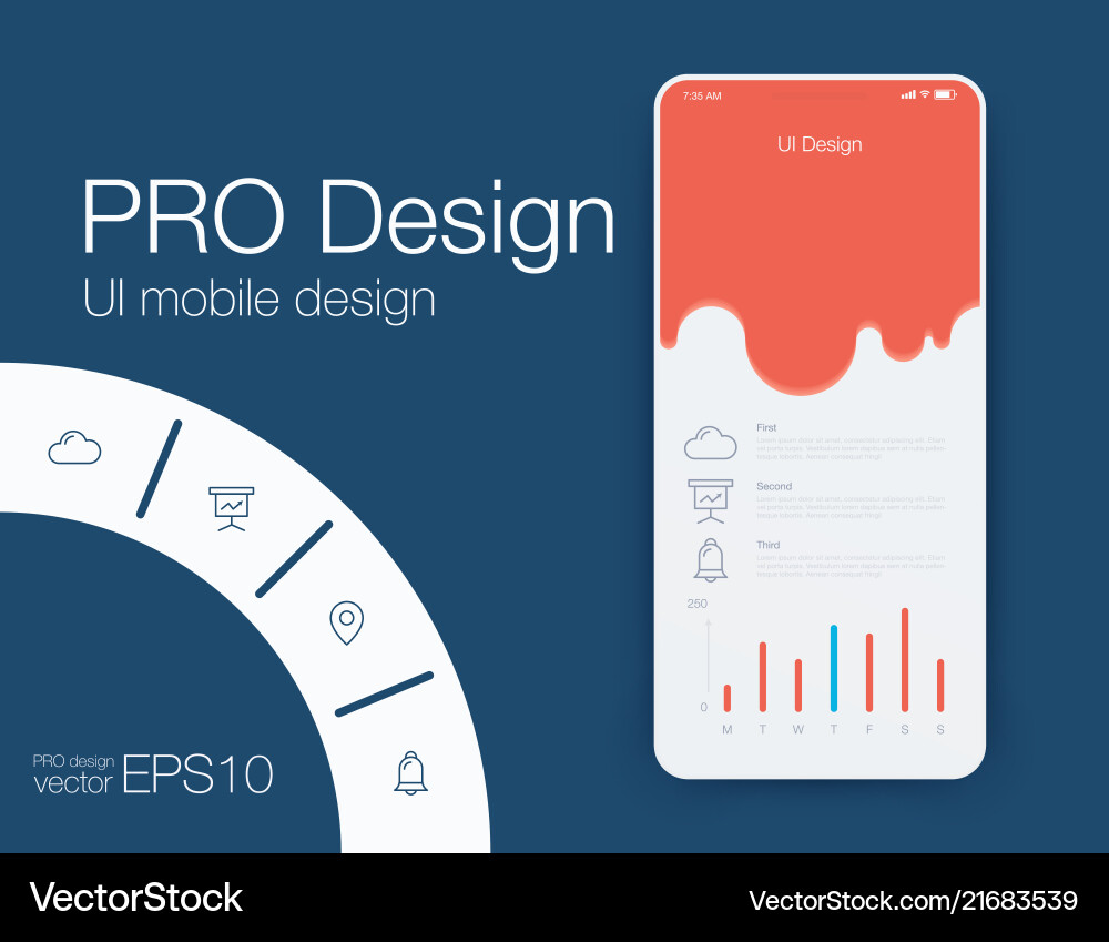Weather ui material design stock Weather ui material design stock Vector Image