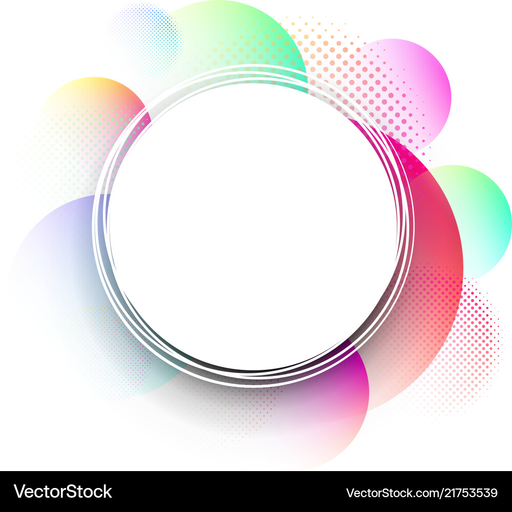 White round background with colour circles White round background with colour circles vector image