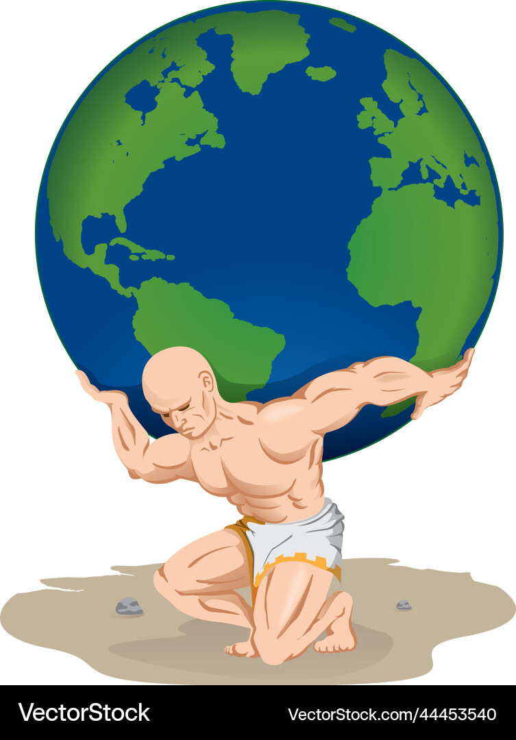 Atlas Carrying the World – Lizenzfreie Vektorgrafik | VectorStock, image size:753x1080