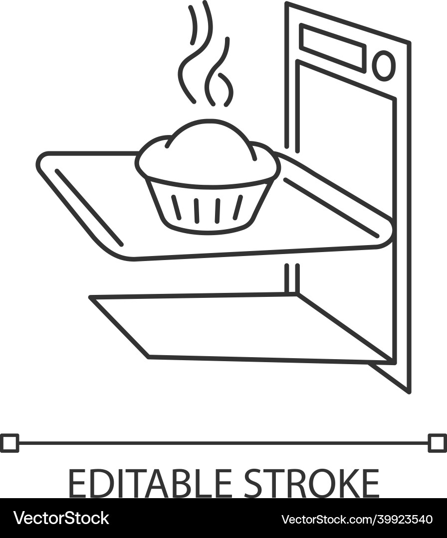 Baking pixel perfect linear icon thin line Vector Image