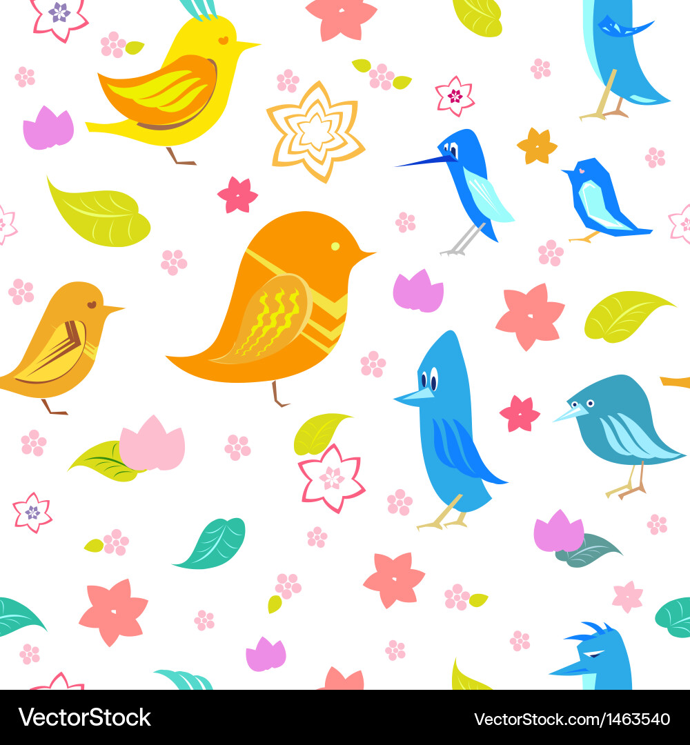 Bird seamless pattern Vector Image