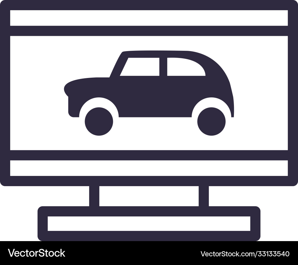 Car in computer line style icon design Vector Image