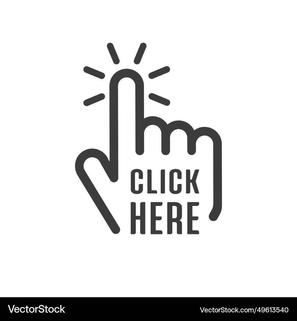 Click Here - Touch Button vector image