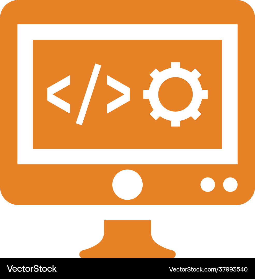 Custom Codierung Entwickler Programmiersymbol orange vektorbild