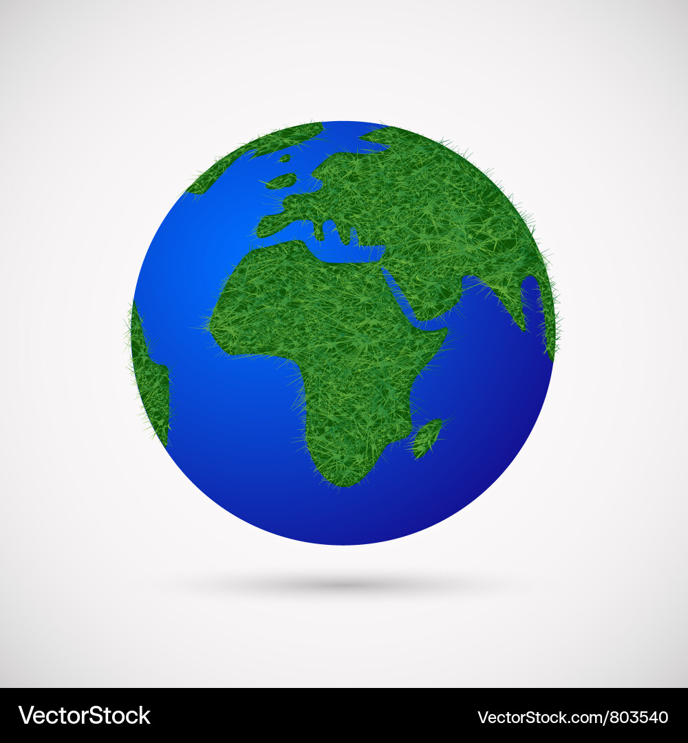 Earth with grass instead of continents Vector Image