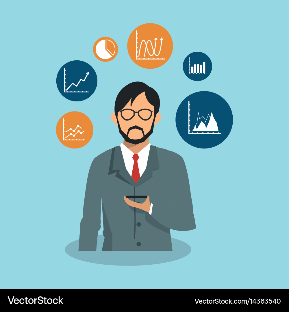 Graph chart related icons image Vector Image
