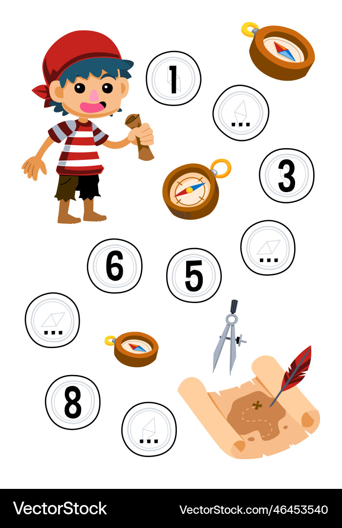 Number Sequence Puzzle Game vector image
