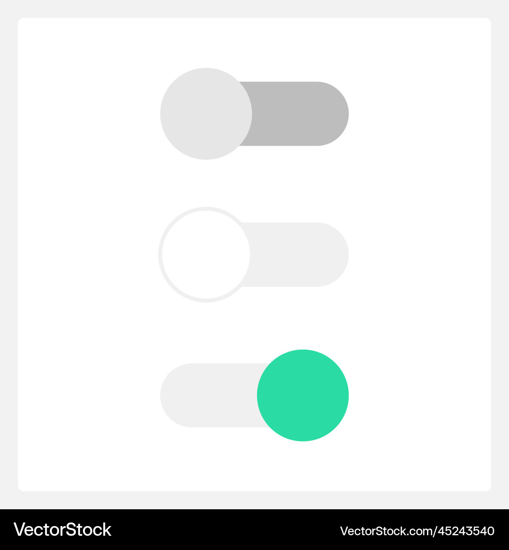 On and off toggle slider ui element template On and off toggle slider ui element template vector image