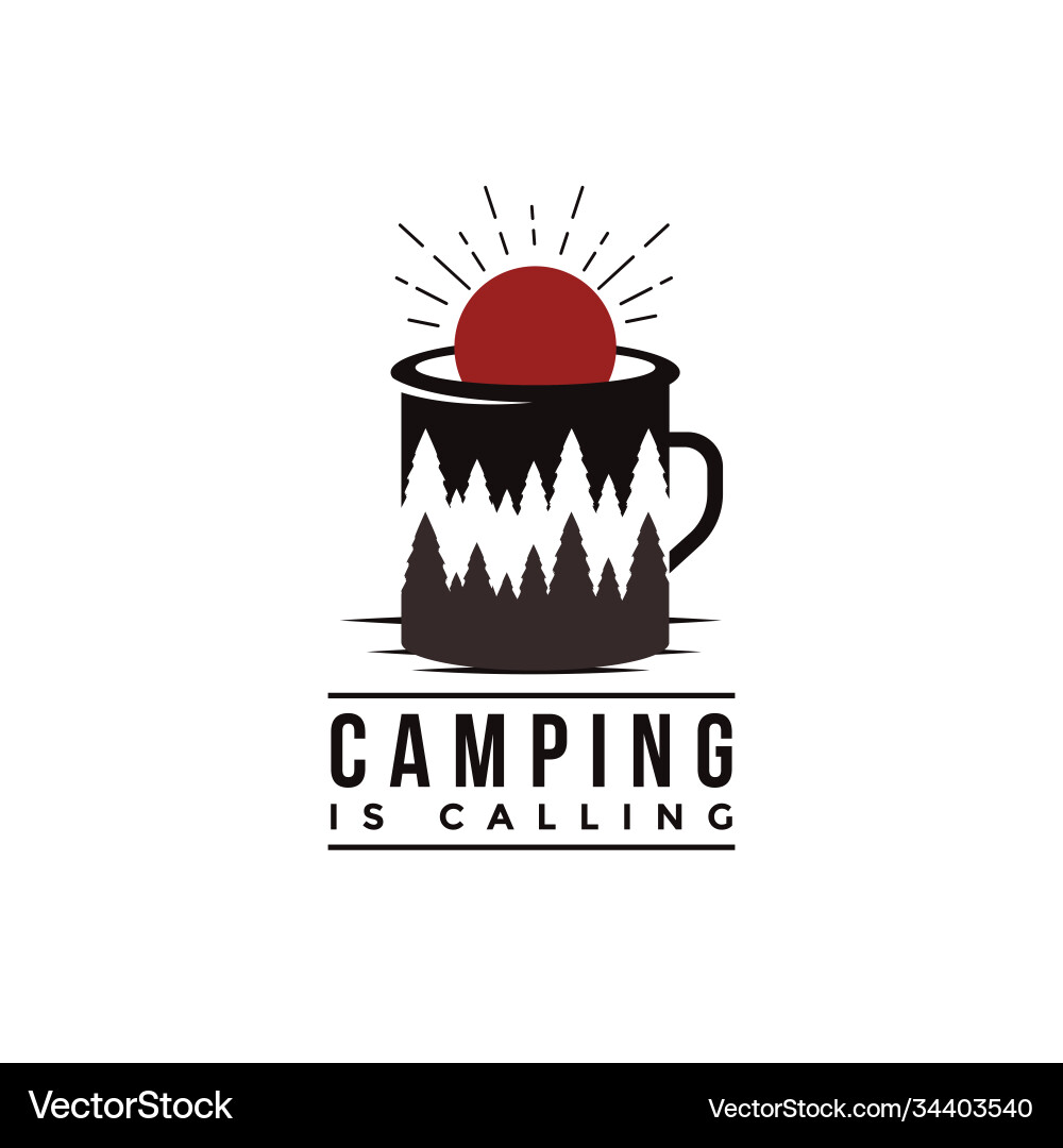 Outdoor adventure camping badge logo Outdoor adventure camping badge logo vector image