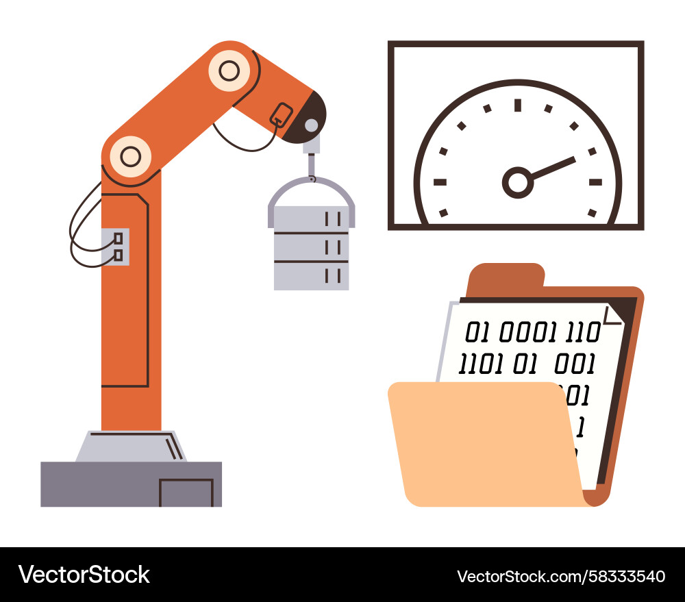 Robotics & Data Automation Vector Image
