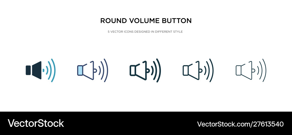Round volume button icon in different style two Round volume button icon in different style two vector image