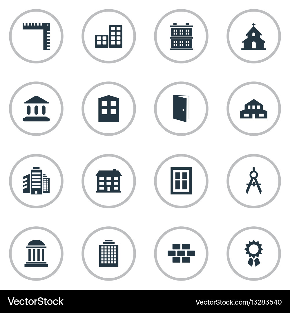 Set of 16 simple structure icons can be found vector image