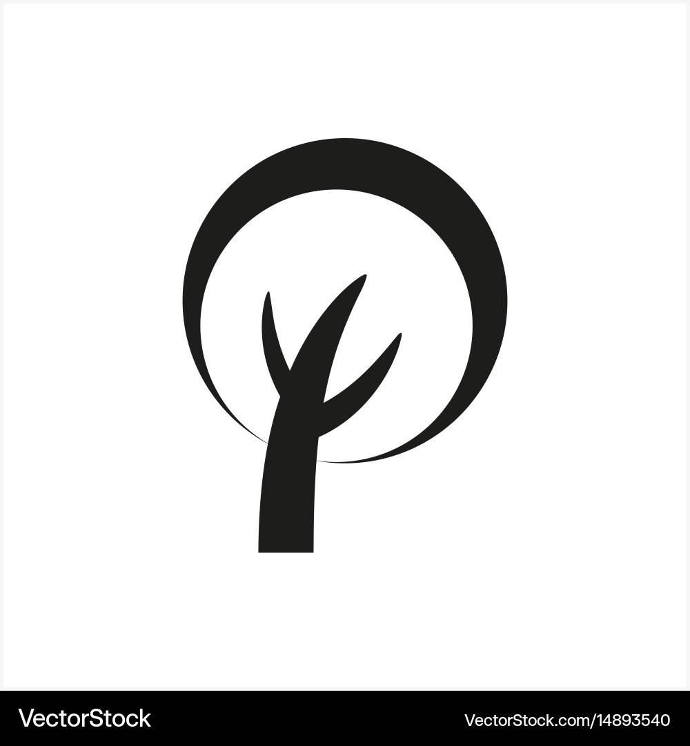 Simple minimal black tree icon symbol style Vector Image