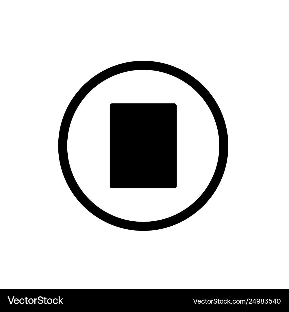 Stop button icon in linear style isolated Stop button icon in linear style isolated vector image