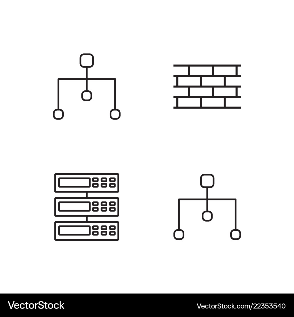 Web simple outlined icons set vector image