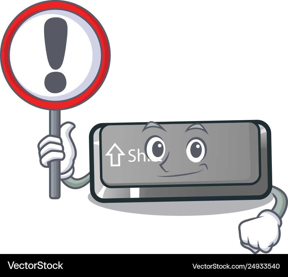 With sign button shift isolated character With sign button shift isolated character Vector Image