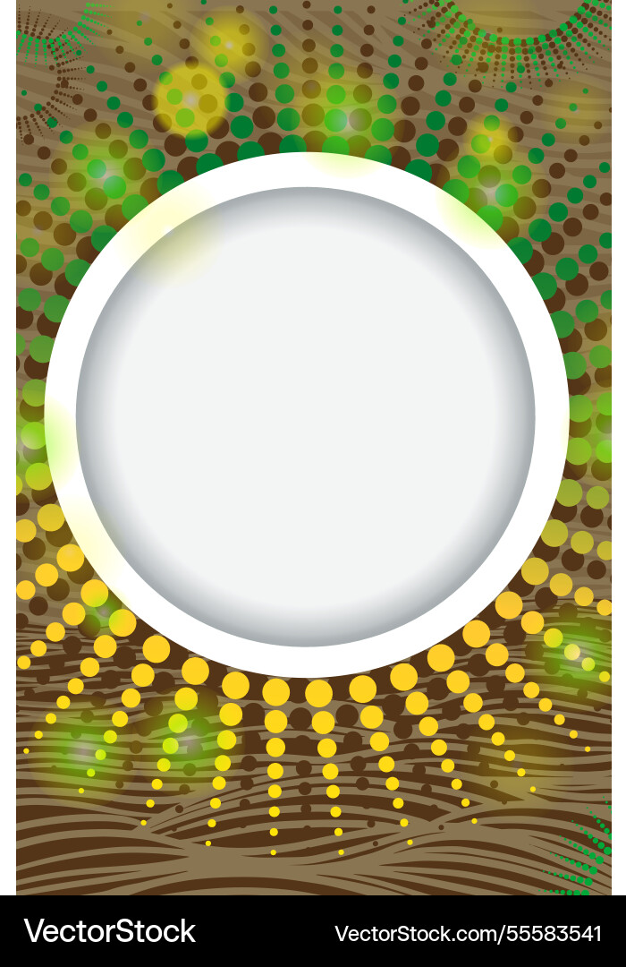 Background with a round frame for text hand Background with a round frame for text hand Vector Image