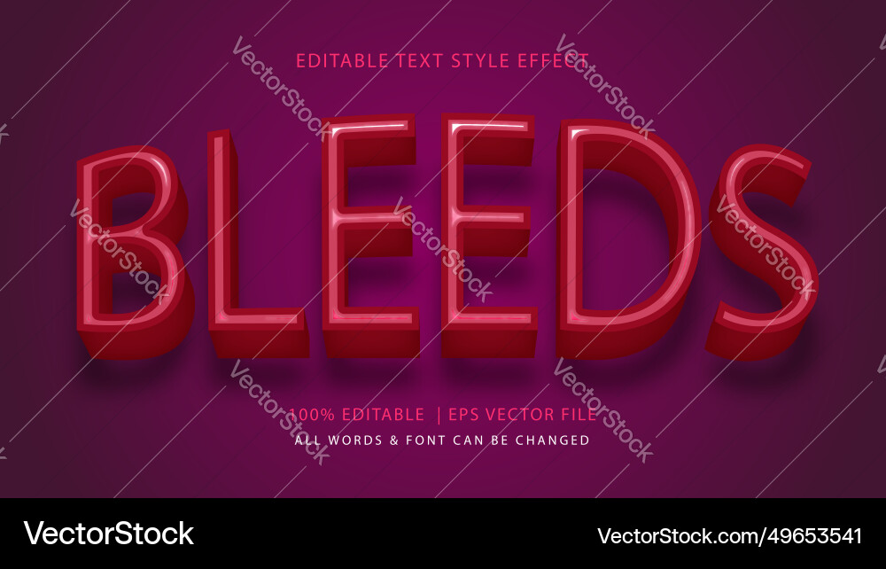 Bleed halloween 3d text style effect Bleed halloween 3d text style effect Vector Image