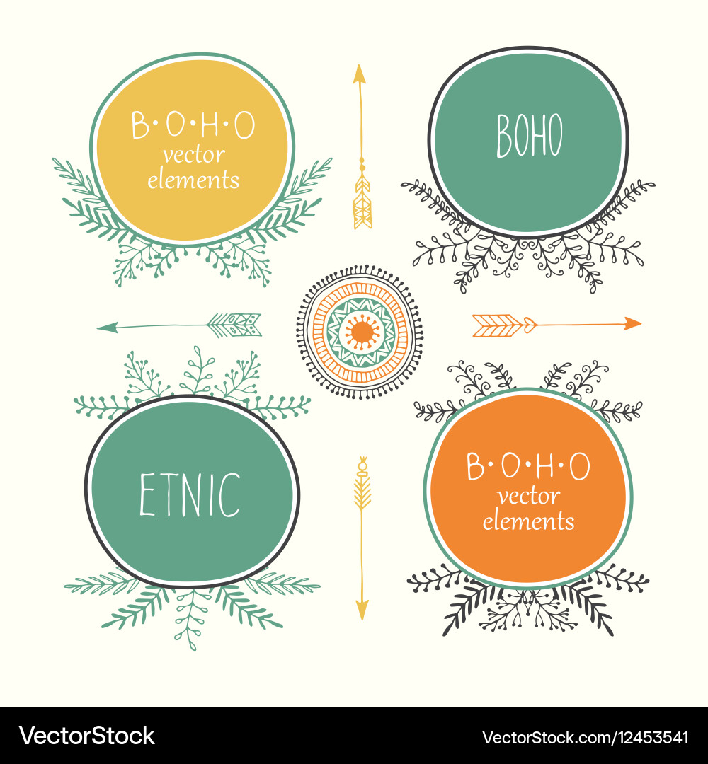 Boho Frames & Arrows Vector Image