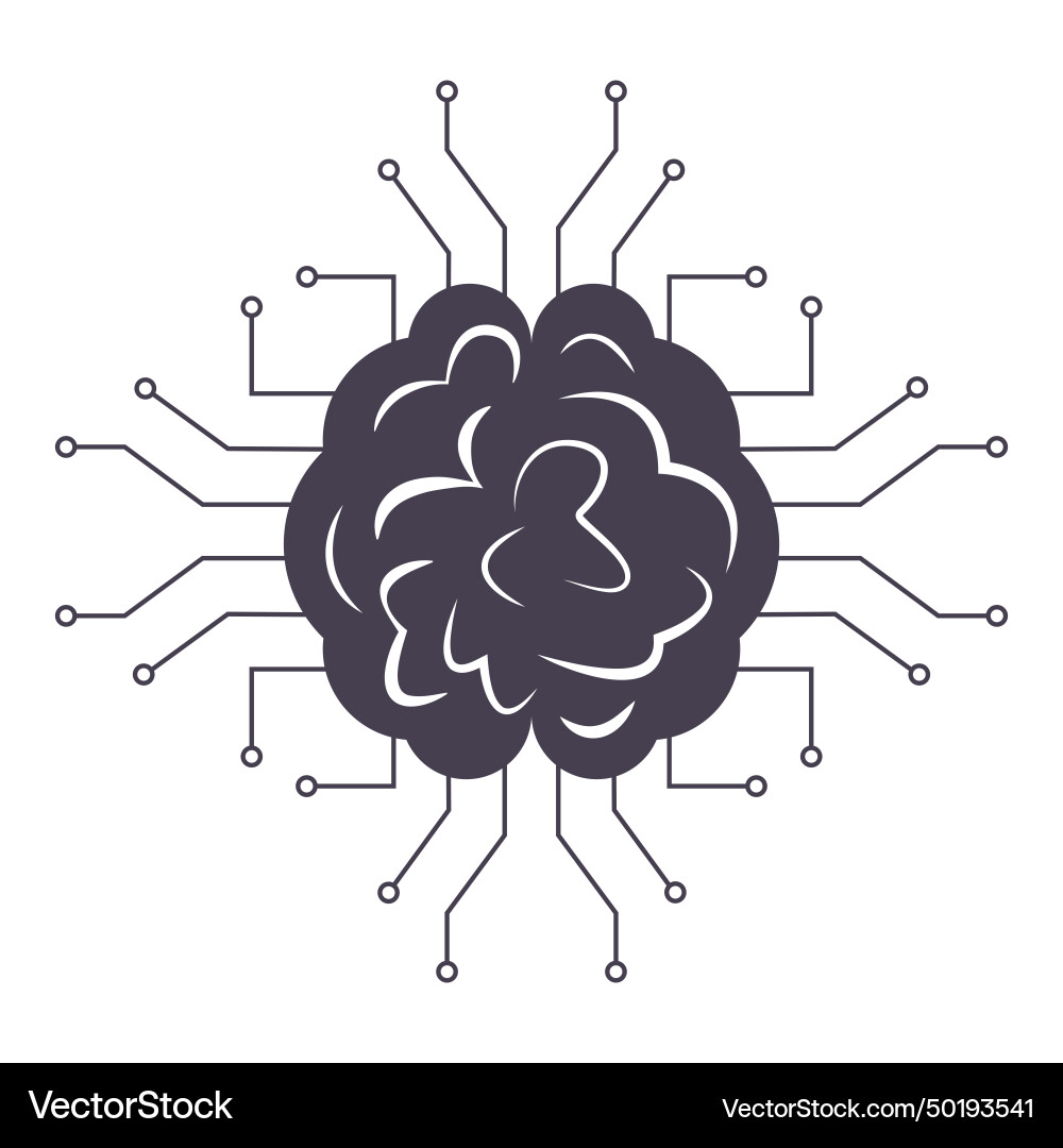 Brain microchip Brain microchip vector image