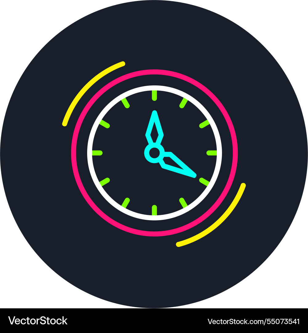 Clock line multi color icon Vector Image