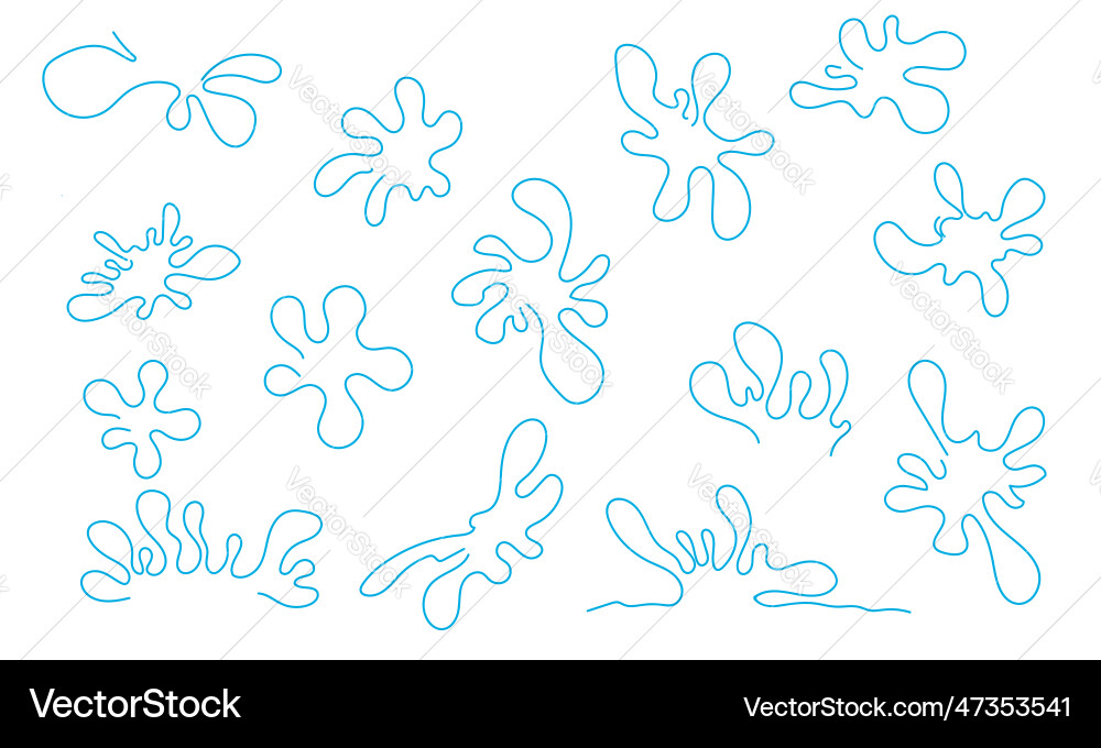 Collections of different blots or splashes linear Collections of different blots or splashes linear vector image
