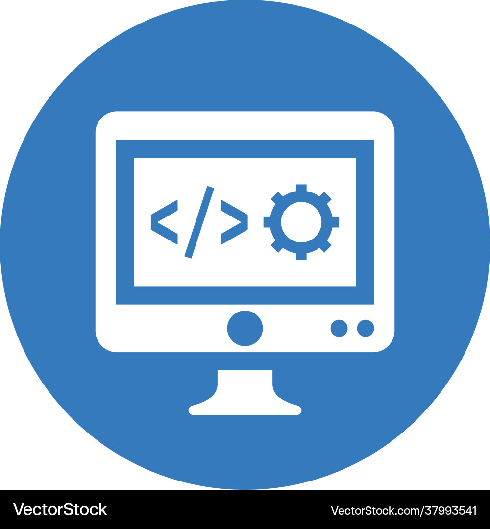 Custom Codierung Entwickler Programmier-Symbol abgerundet vektorbild