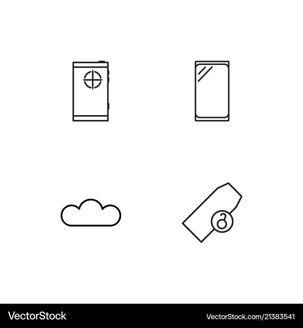 Cyber security linear icons set simple outline vector image