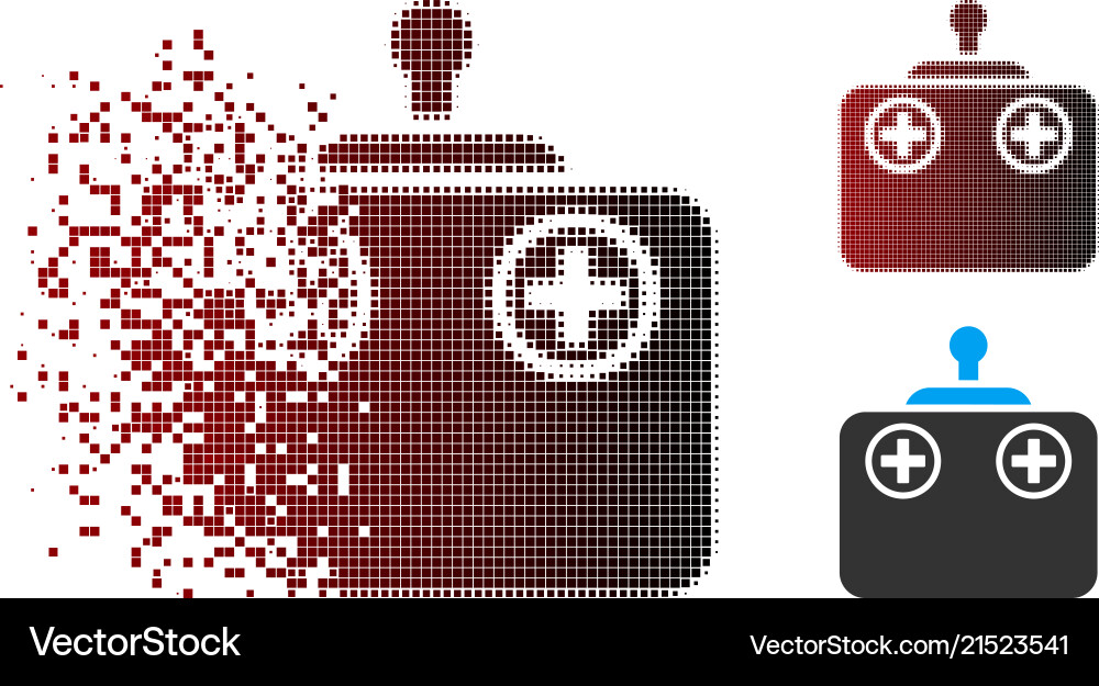 Disappearing pixel halftone remote control device Vector Image
