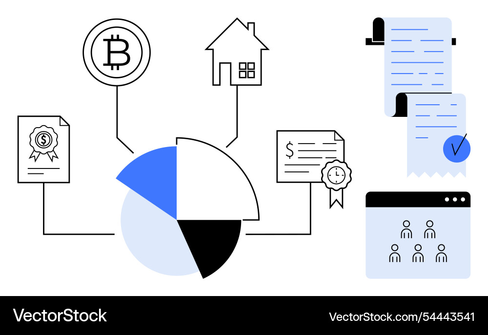 Finance and blockchain management simplified Finance and blockchain management simplified vector image
