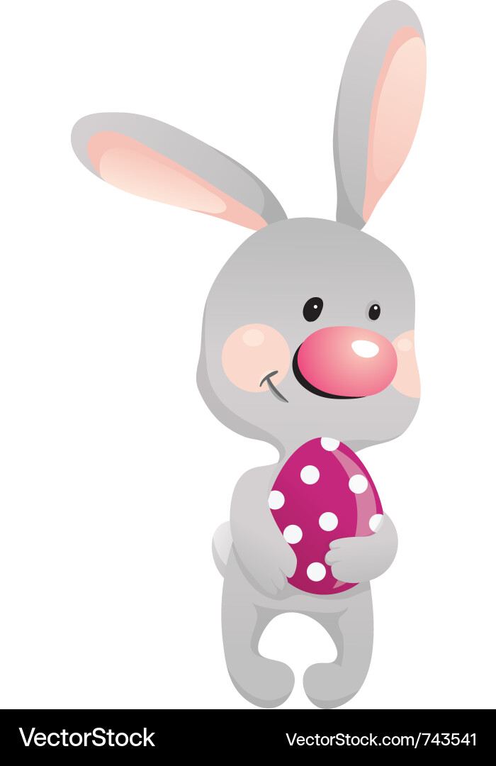 Funny rabbit with egg Vector Image