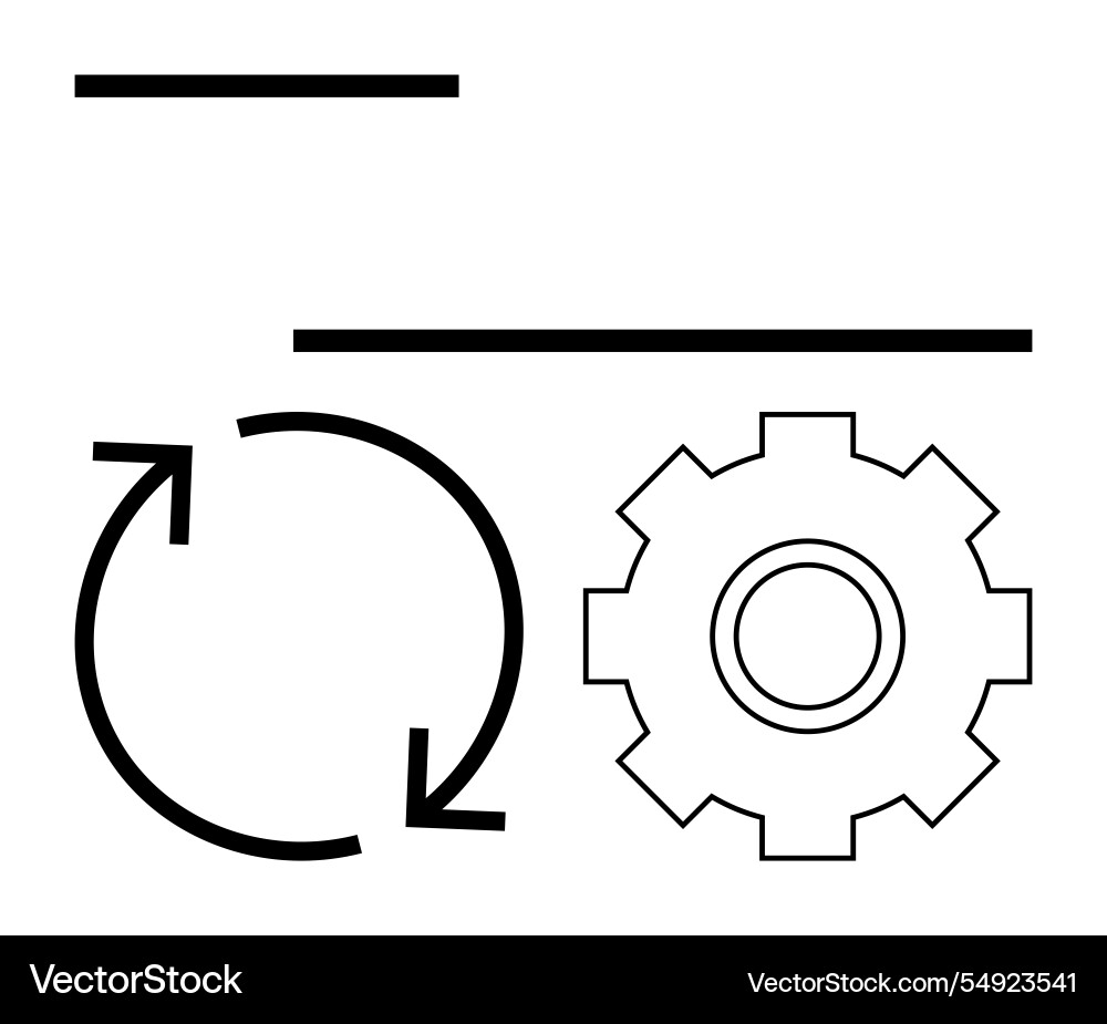 Gear arrows and lines representing process flow Gear arrows and lines representing process flow vector image