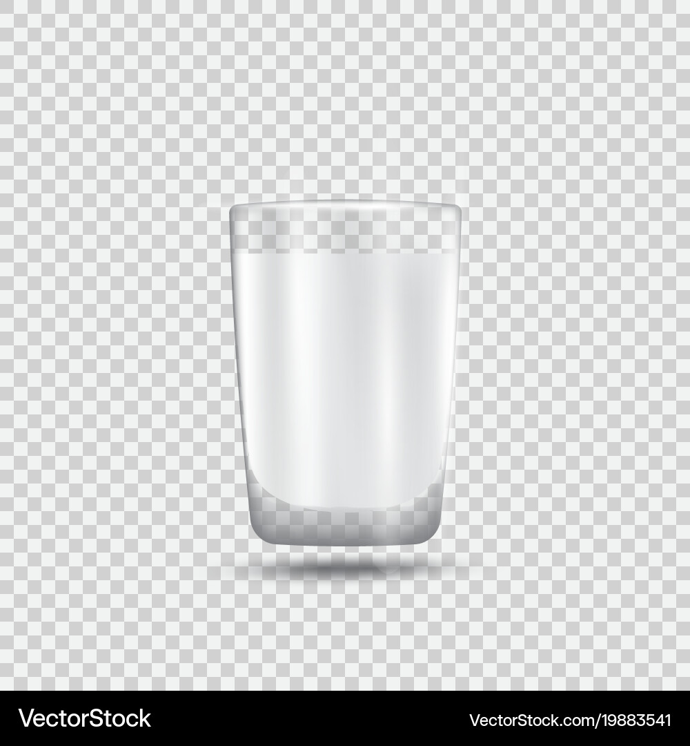 Glass of Milk - Realistic Vector Image