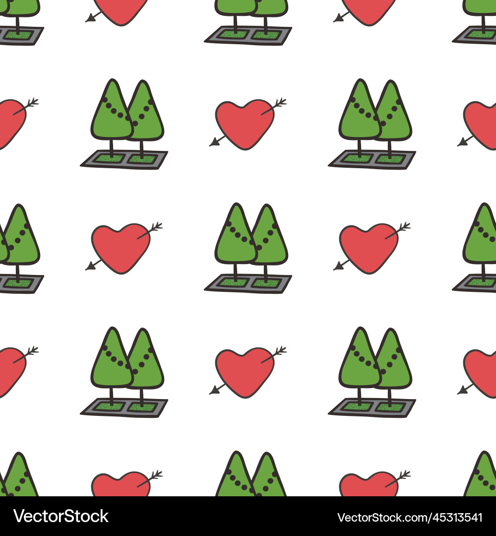 Graphic seamless pattern with trees Graphic seamless pattern with trees vector image