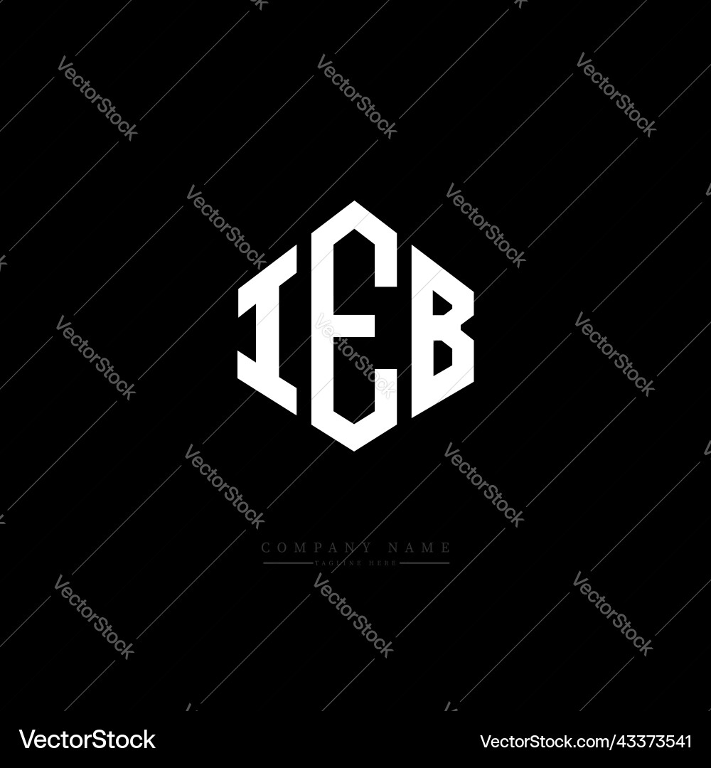 Ieb letter logo design with polygon shape Vector Image