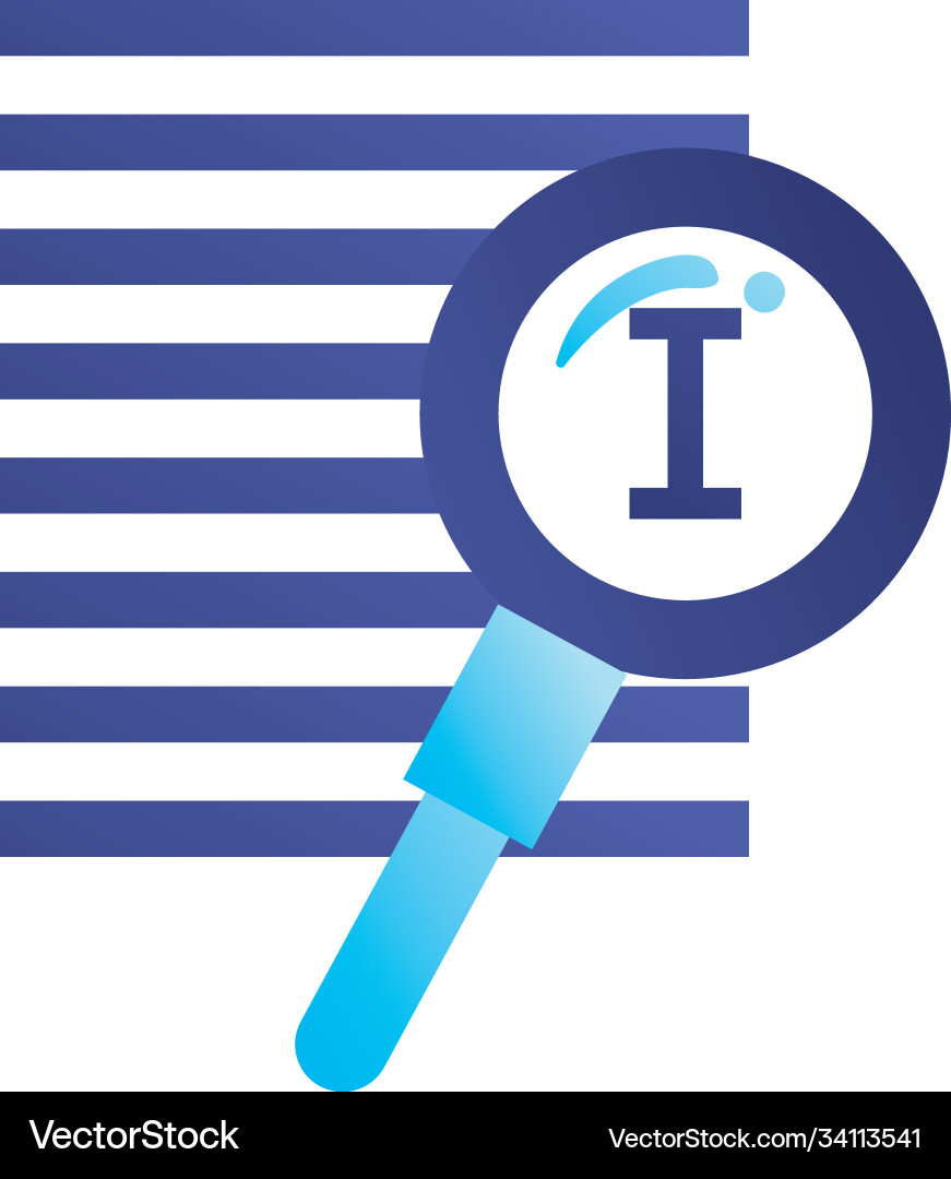 Lupe with text paragraph gradient style icon Lupe with text paragraph gradient style icon vector image