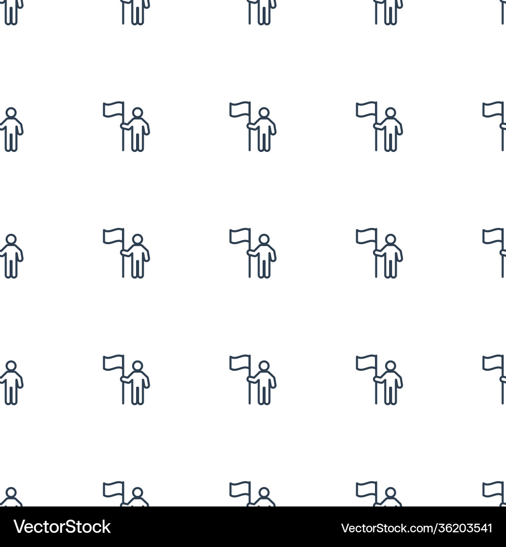 Man with flag icon pattern seamless white Vector Image