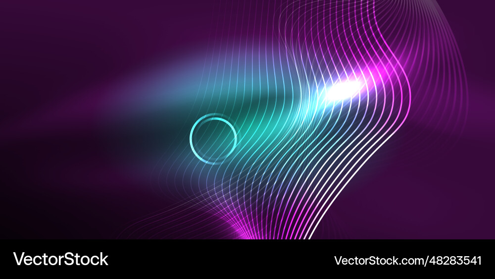 Neon lines and waves abstract background techno Neon lines and waves abstract background techno Vector Image