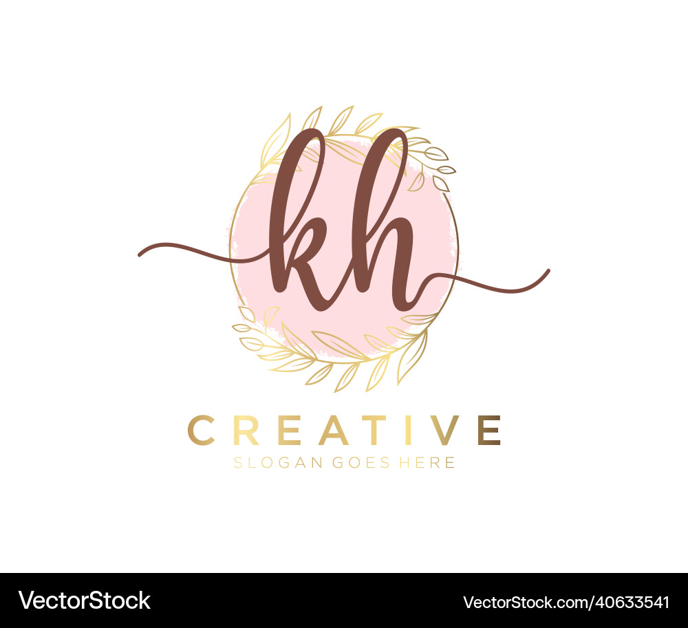 Original kh feminine logo nutzbar für natursalon Original kh feminine logo nutzbar für natursalon vektorbild